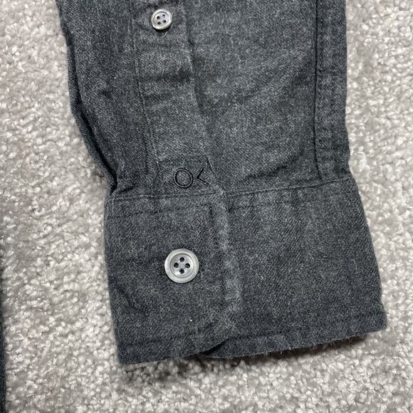 Outerknown Flannel Shirt Womens Small Petite Button Down Cotton Gray - Picture 4 of 14